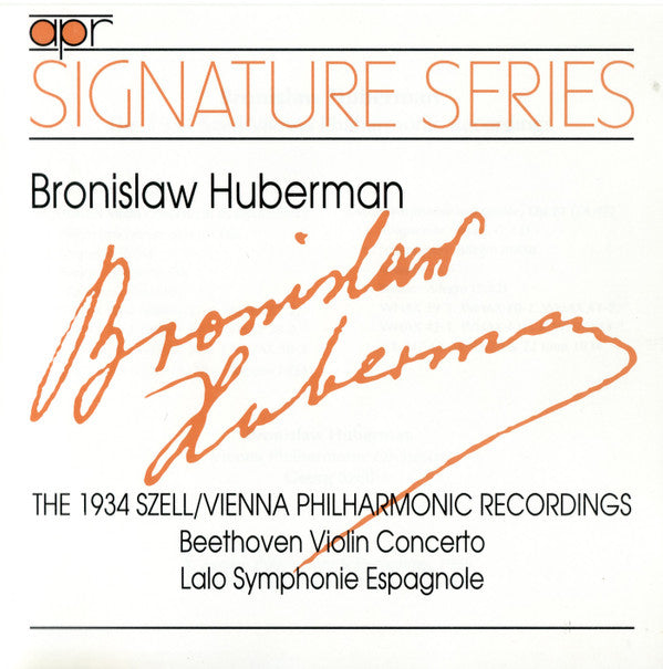 Bronislaw Huberman : The 1934 Szell/Vienna Philharmonic Recordings (CD, Comp, Mono)