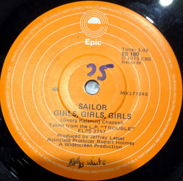 Sailor : Girls, Girls, Girls (7", Single)