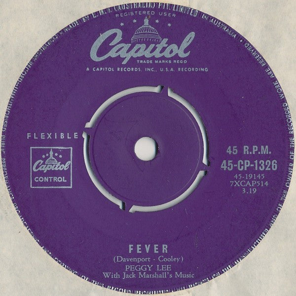 Peggy Lee : Fever (7", Single)