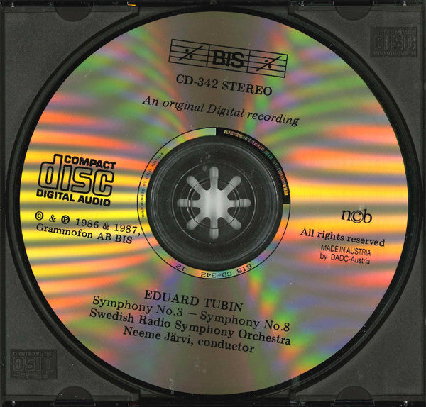Eduard Tubin, Sveriges Radios Symfoniorkester, Neeme Järvi : Symphonies Nos. 3 And 8 (CD, Album)