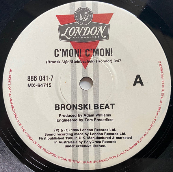Bronski Beat : C'Mon! C'Mon! (7", Single)