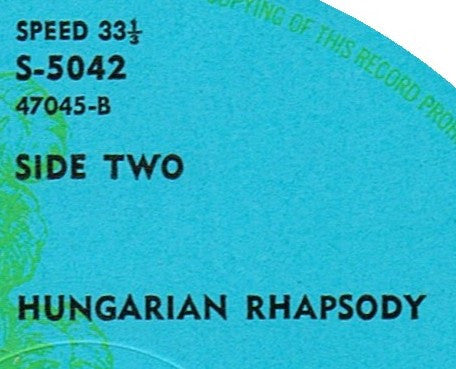 Johannes Brahms  /  Franz Liszt : Hungarian Rhapsodies 1,2,3 & 4 / Hungarian Dances 5 & 6 (LP, Comp, Club)