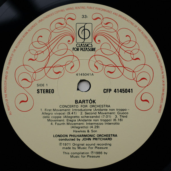 Béla Bartók / Zoltán Kodály - London Philharmonic Orchestra, John Pritchard, Walter Susskind : Concerto For Orchestra / Dances Of Galánta (LP, Comp, RE)