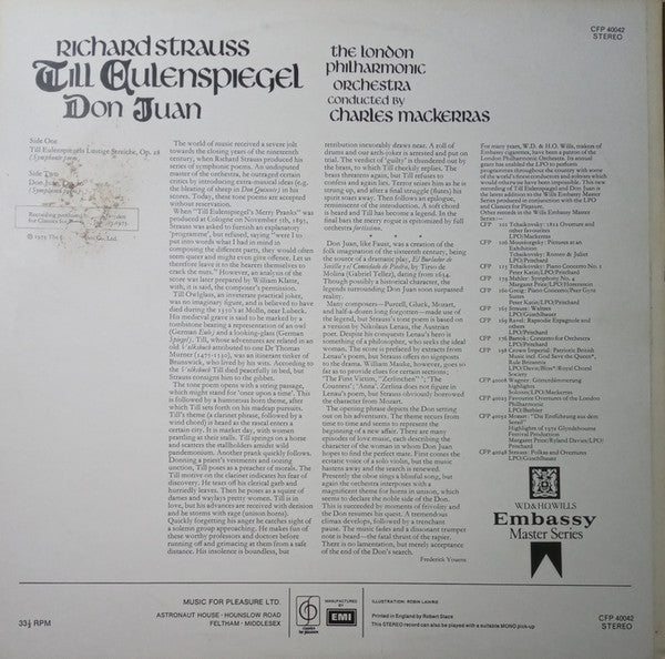 Richard Strauss, London Philharmonic Orchestra, Charles Mackerras* : Till Eulenspiegel / Don Juan (LP)