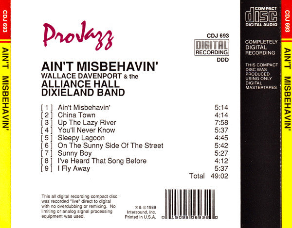 Alliance Hall Dixieland Band : Ain't Misbehavin (CD, Album)