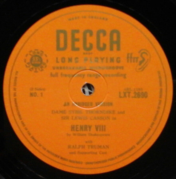 Sybil Thorndike, Lewis Casson, Ralph Truman, Frank Tickle, Lionel Harrys, Lewis Stringer : Shakespeare's Henry VIII (LP, Album)