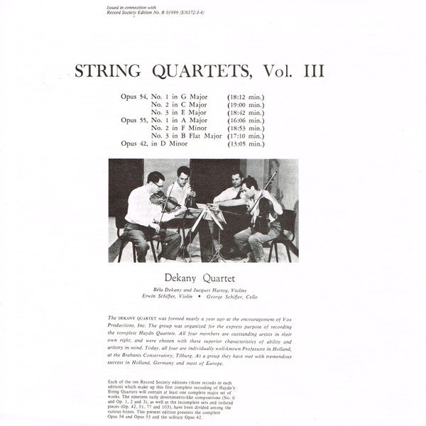 Haydn* : The Complete String Quartets, Volume 3 (3xLP, Album, Club + Box)