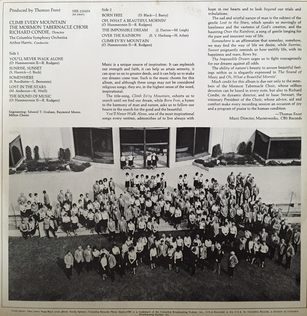 The Mormon Tabernacle Choir* & The Columbia Symphony Orchestra* : Climb Every Mountain (LP)