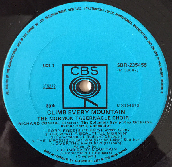 The Mormon Tabernacle Choir* & The Columbia Symphony Orchestra* : Climb Every Mountain (LP)