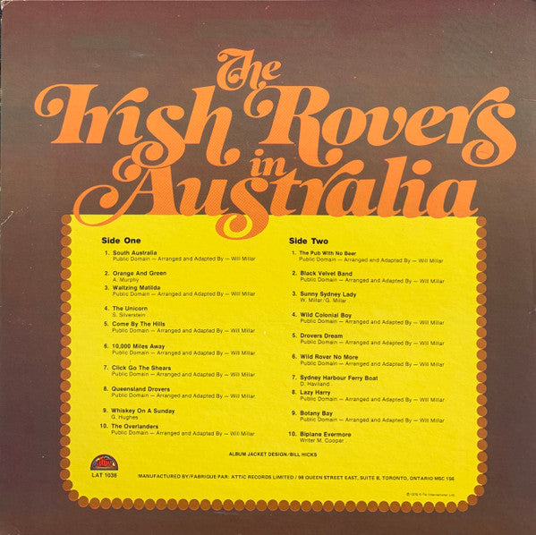 The Irish Rovers : The Irish Rovers In Australia (LP)