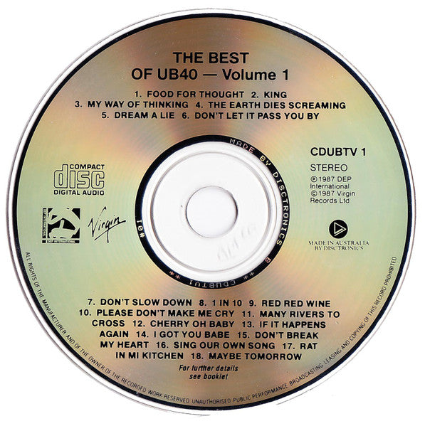 UB40 : The Best Of UB40 - Volume 1 (CD, Comp)