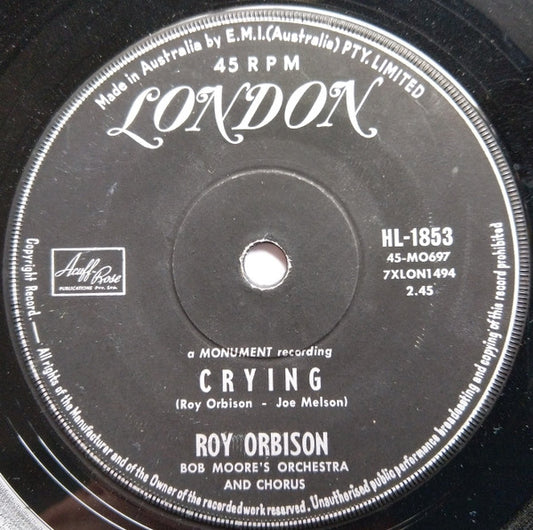 Roy Orbison : Crying (7", Single)