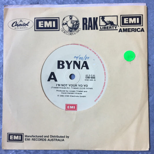 Byna : I'm Not Your Yo Yo (7", Single)