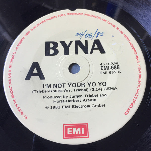 Byna : I'm Not Your Yo Yo (7", Single)