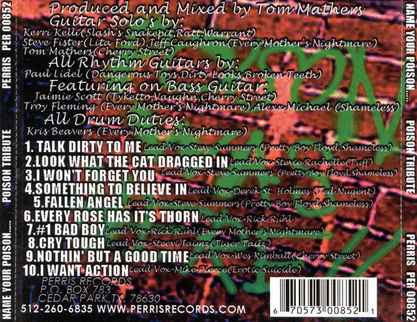Name Your Poison... : A Tribute To Poison (CD, Album)