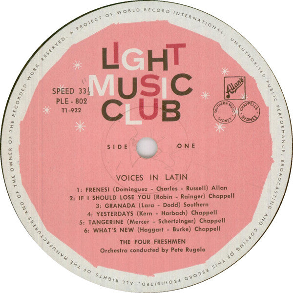 The Four Freshmen : Voices In Latin (LP, Album, Mono, Club)
