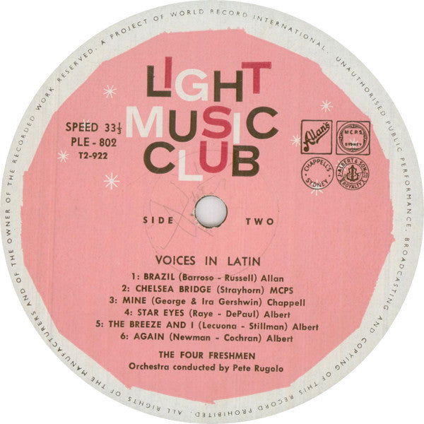 The Four Freshmen : Voices In Latin (LP, Album, Mono, Club)