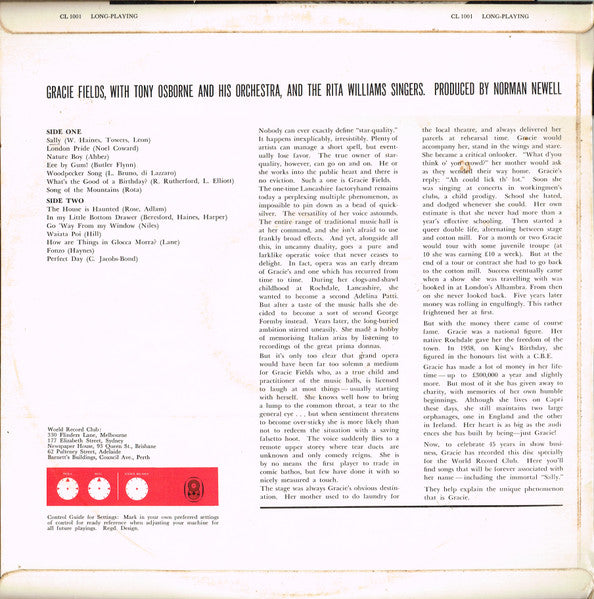 Gracie Fields : Gracie Fields (LP, Album, Mono, Club, RE)