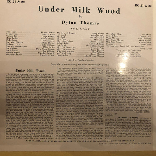 Dylan Thomas : Under Milk Wood (2xLP, Mono)