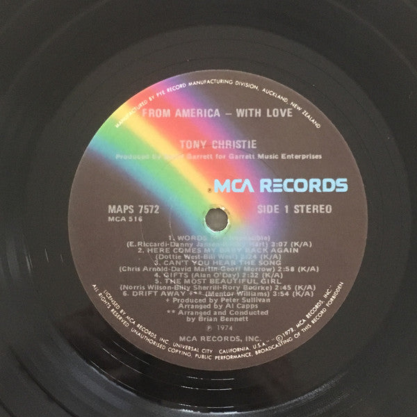 Tony Christie : From America With Love (LP, Album)