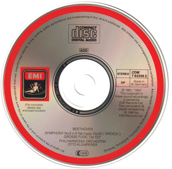 Ludwig van Beethoven, Otto Klemperer, Philharmonia Orchestra : Symphonie No.3 Eroica (CD, Album, Comp)