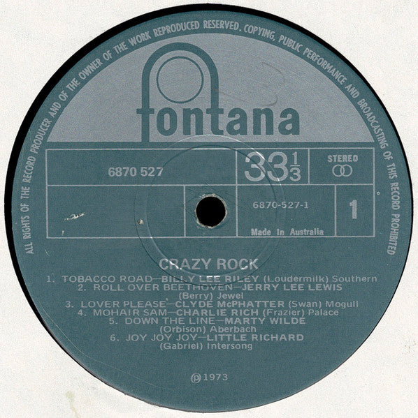 Various : Crazy Rock (LP, Comp)