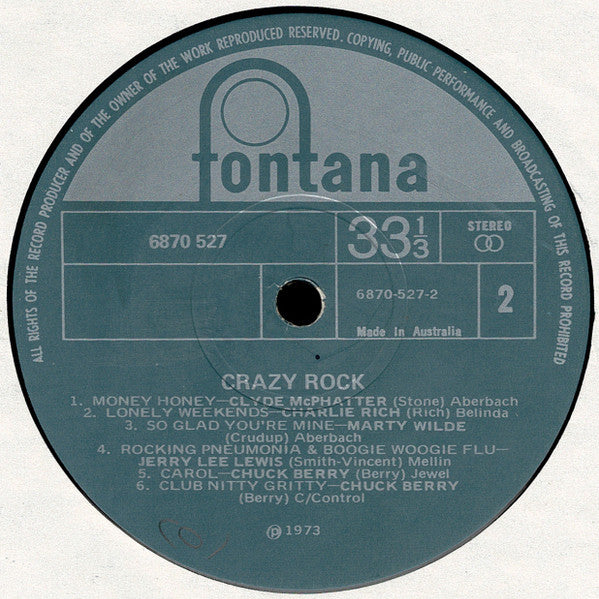 Various : Crazy Rock (LP, Comp)