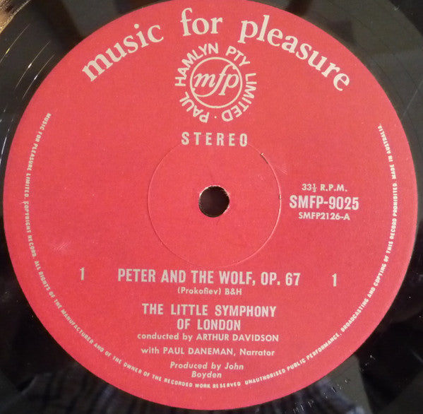 Sergei Prokofiev Narrated By Paul Daneman, The Little Symphony Of London Conducted By Arthur Davison : Peter And The Wolf (LP, Album)
