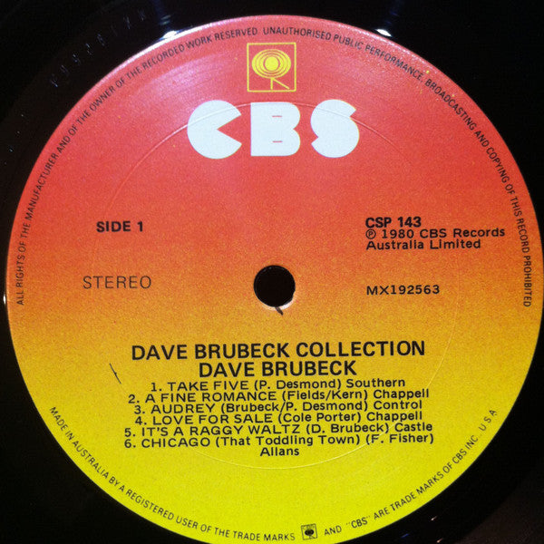 Dave Brubeck : Dave Brubeck Collection (LP, Comp)