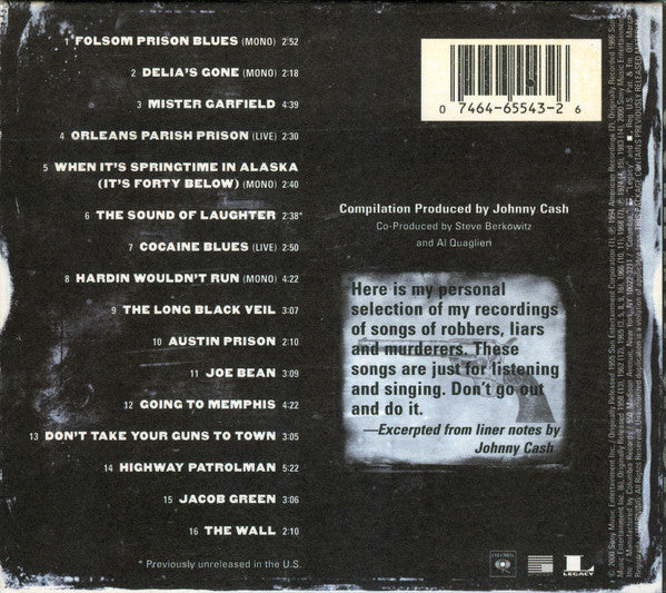 Johnny Cash : Murder (CD, Comp)