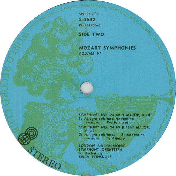 Mozart*, The London Philharmonic Orchestra* Conducted By Erich Leinsdorf : Symphonies Vol. 6 Nos. 21, 22, 23 & 24 (LP, Album, Club, RE)