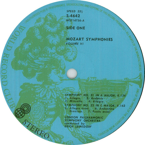 Mozart*, The London Philharmonic Orchestra* Conducted By Erich Leinsdorf : Symphonies Vol. 6 Nos. 21, 22, 23 & 24 (LP, Album, Club, RE)