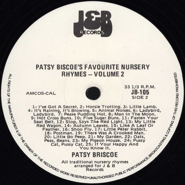 Patsy Biscoe : 50 Favourite Nursery Rhymes Vol. Two (LP, Album)