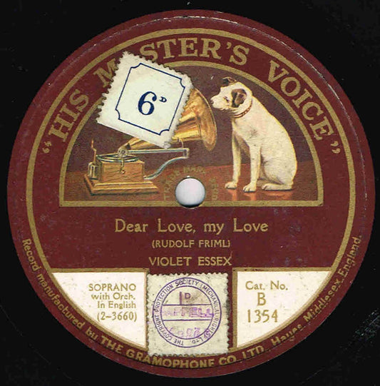 Violet Essex / Bessie Jones (2) : Dear Love, My Love / I Love The Moon (Shellac, 10")