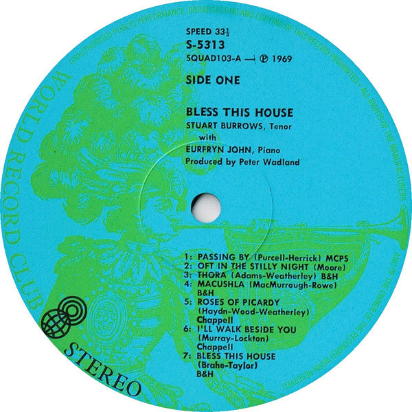 Stuart Burrows : Bless This House (LP, Album, Club)