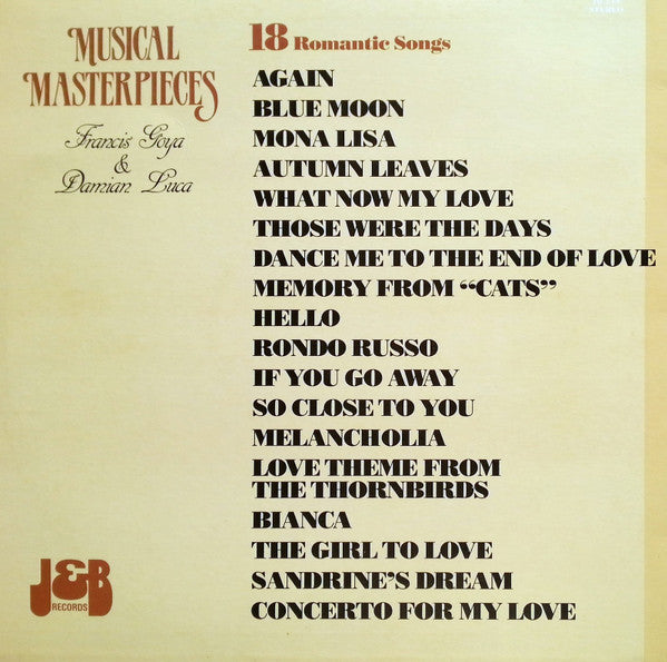 Francis Goya & Damian Luca : Musical Masterpieces (LP)