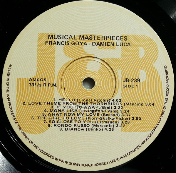 Francis Goya & Damian Luca : Musical Masterpieces (LP)