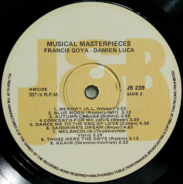 Francis Goya & Damian Luca : Musical Masterpieces (LP)