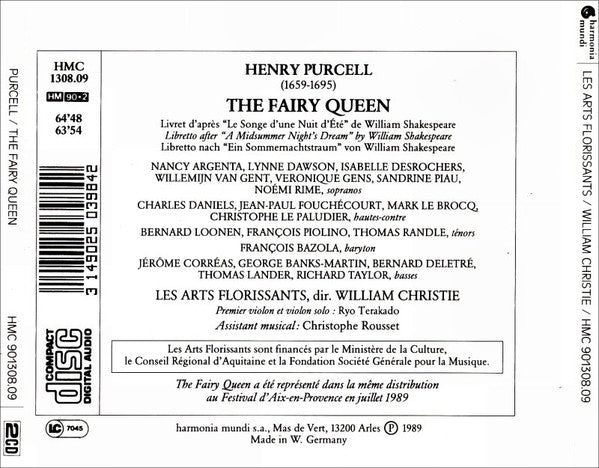 Henry Purcell - Les Arts Florissants, William Christie : The Fairy Queen (2xCD, Album)