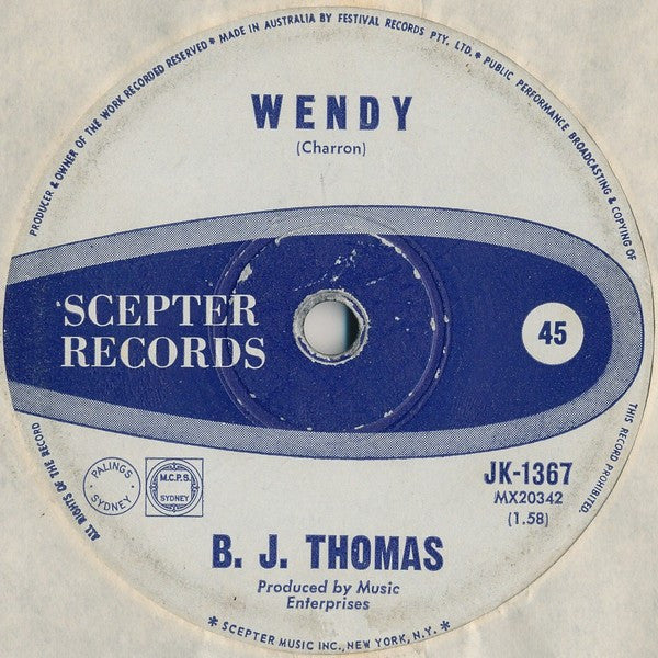 B.J. Thomas : Mama (7", Single)