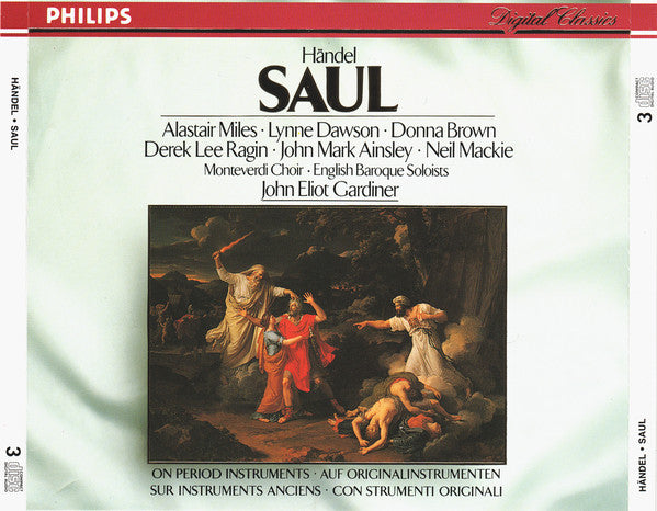 Georg Friedrich Händel / Alastair Miles, Lynne Dawson, Donna Brown, Derek Lee Ragin, John Mark Ainsley, Neil Mackie (2), The Monteverdi Choir, The English Baroque Soloists, John Eliot Gardiner : Saul (3xCD, Album + Box, Sli)