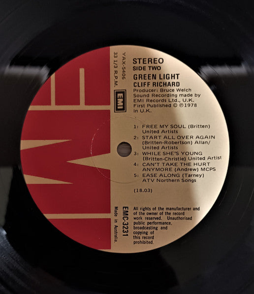 Cliff Richard : Green Light (LP, Album)