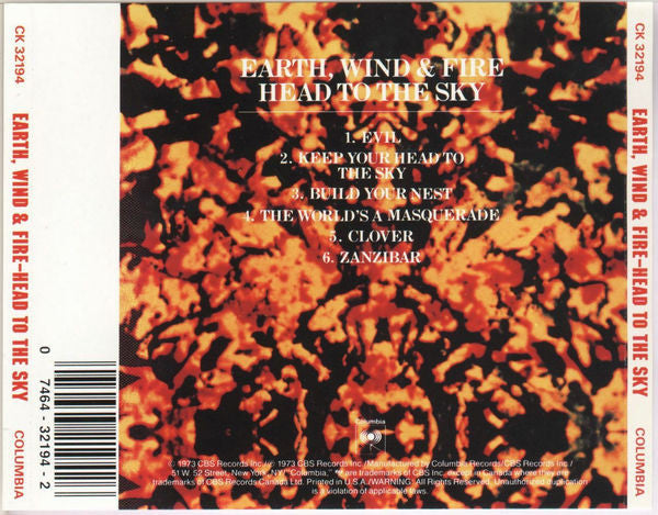 Earth, Wind & Fire : Head To The Sky (CD, Album, RE, RM)