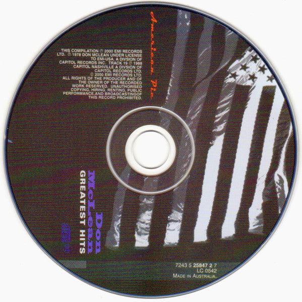 Don McLean : American Pie - The Greatest Hits (CD, Comp, RE)