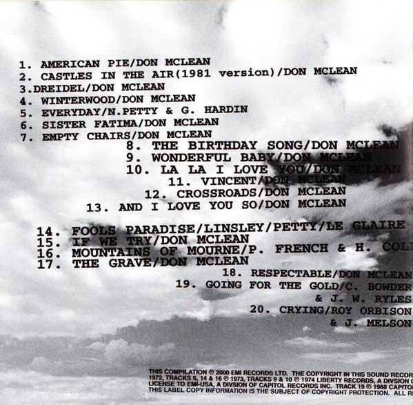 Don McLean : American Pie - The Greatest Hits (CD, Comp, RE)