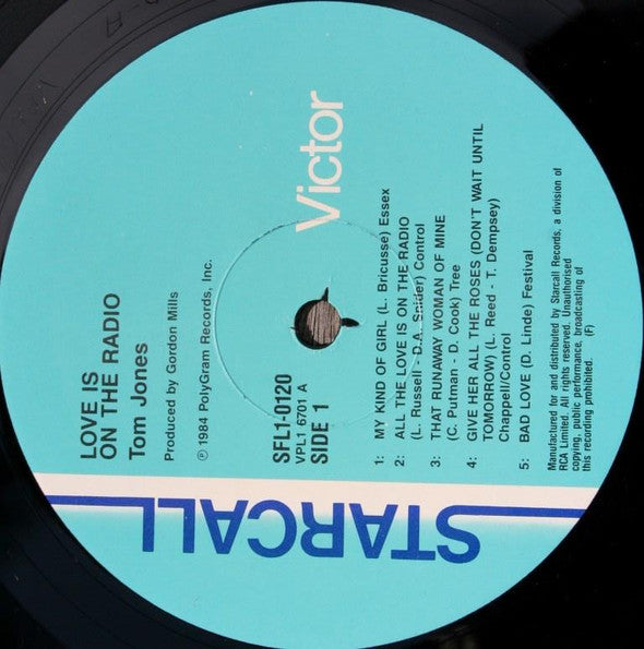 Tom Jones : Love Is On The Radio (LP, Album)