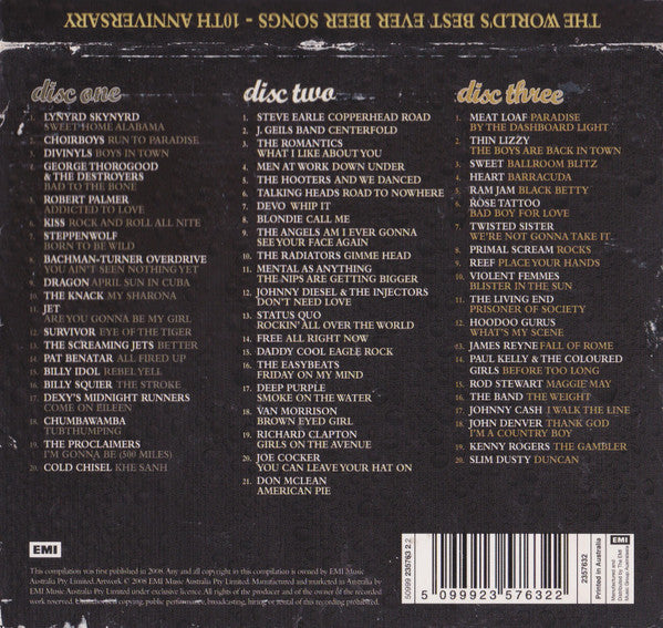 Various : The World's Best Ever Beer Songs 10th Anniversary (3xCD, Comp)