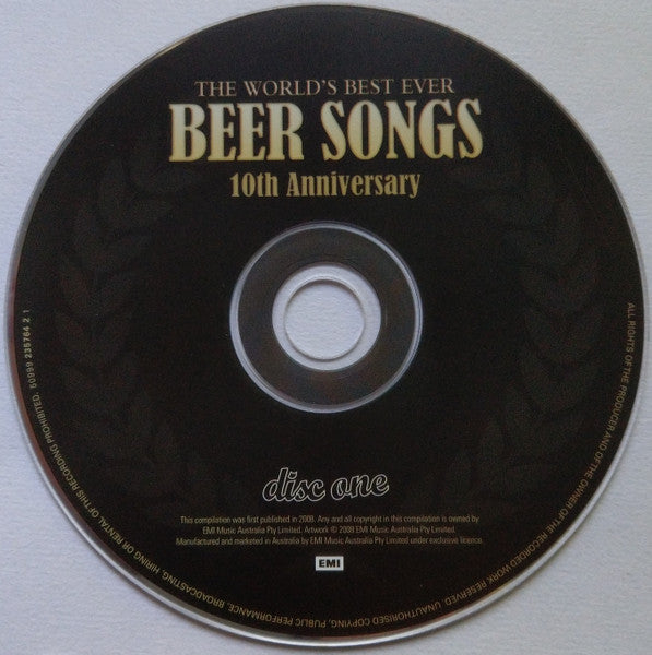 Various : The World's Best Ever Beer Songs 10th Anniversary (3xCD, Comp)