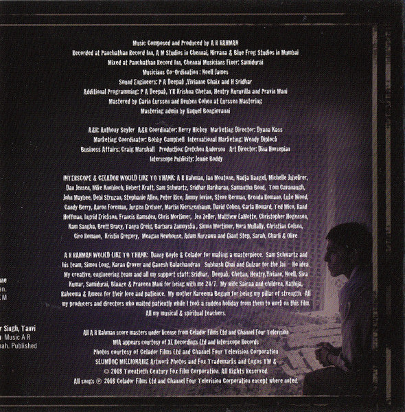 A R Rahman* : Slumdog Millionaire (Music From The Motion Picture) (CD, Album)