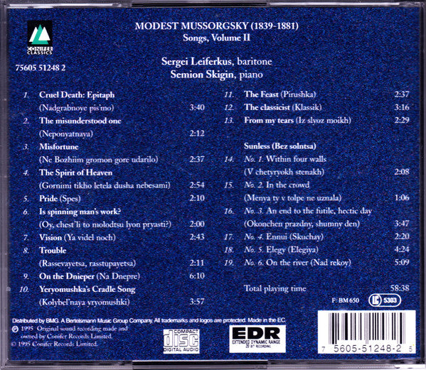 Sergei Leiferkus / Semion Skigin : Mussorgsky: Songs Volume 2  (CD, Album, Sli)